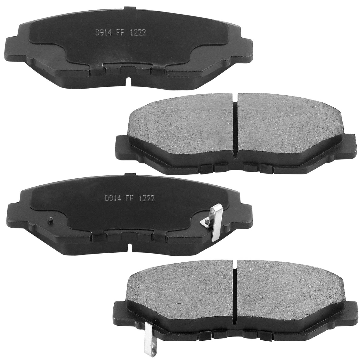 8 PCS Front & Rear Ceramic Brake Pads w/Hardware Kits Fits for Honda Pilot 2003-2008 Low Dust Brake Pad (All Models) MotorbyMotor