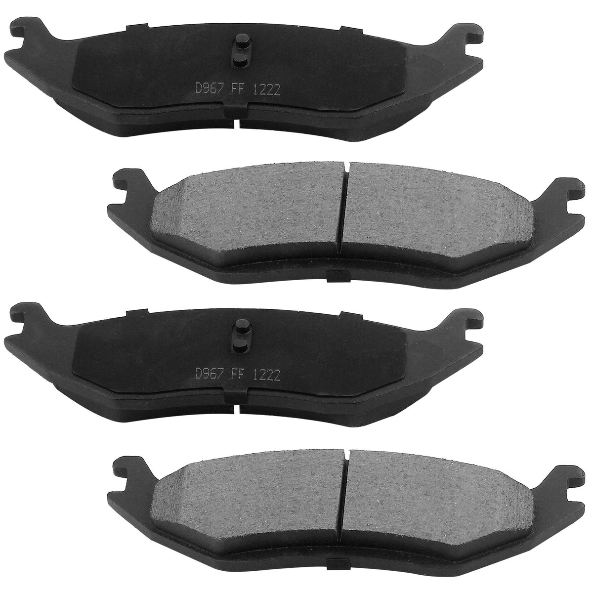Rear Ceramic Brake Pads w/Hardware Kits Fits for Chrysler Aspen, Dodge Durango Ram 1500 Van, Ram 1500 Classic Ceramic Low Dust Brake Pad (All Models)-4 Pack MotorbyMotor