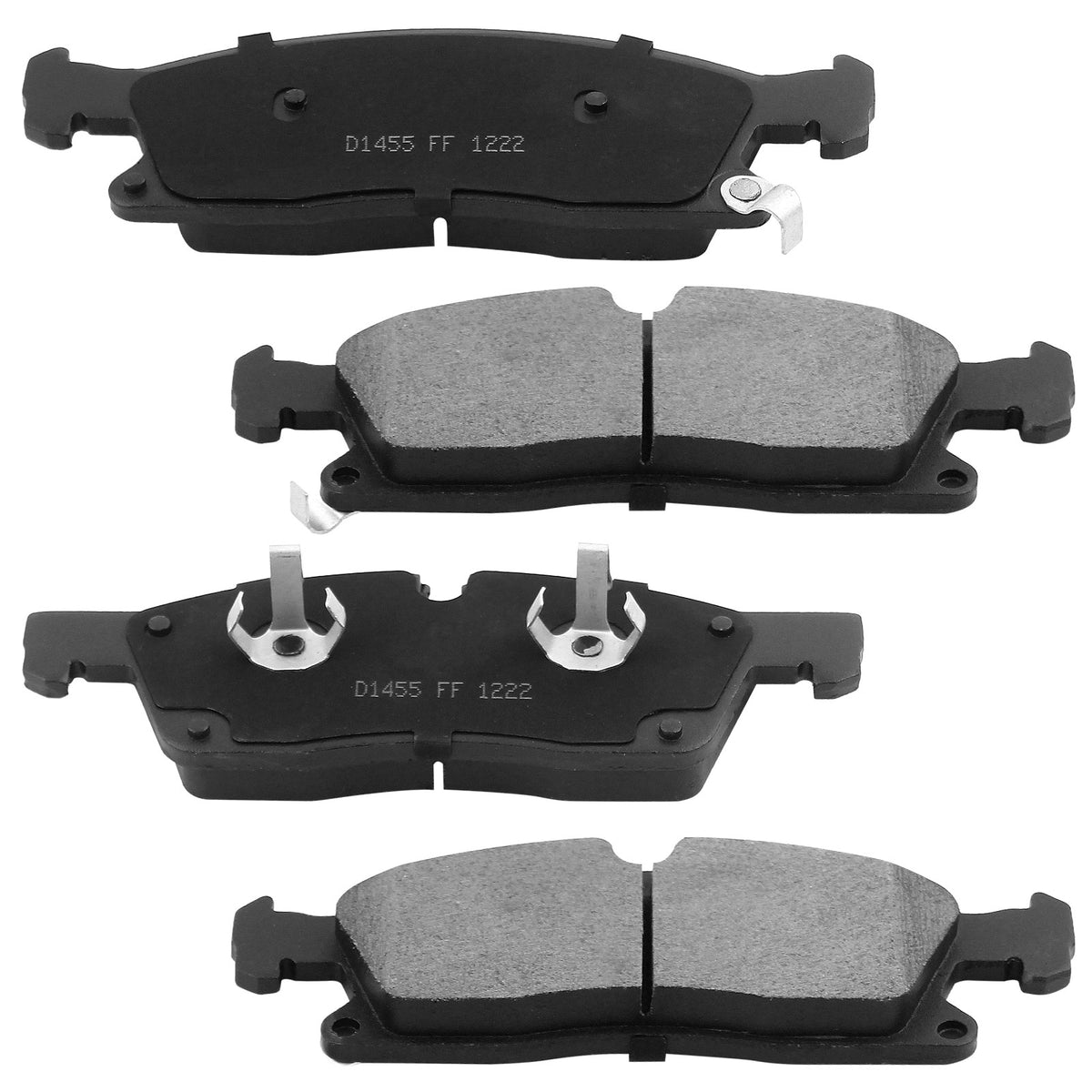 8 PCS Front & Rear Ceramic Brake Pads w/Hardware Kits Fits for Dodge Durango, Jeep Grand Cherokee Low Dust Brake Pad MotorbyMotor