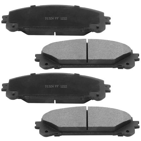 MotorbyMotor 4PC Front Ceramic Brake Pads with Hardware Kits,Lexus NX200T NX300 NX300H RX350 RX350L RX450HL RX450H, Toyota Avalon Camry Highlander Sienna Low Dust Brake Pad (All Models) MotorbyMotor