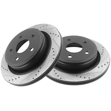 MotorbyMotor Rear Brake Rotors 352mm Drilled & Slotted Brake Rotor Fits for Chrysler Aspen, Dodge Durango Ram 1500 Pickup, Ram 1500 MotorbyMotor