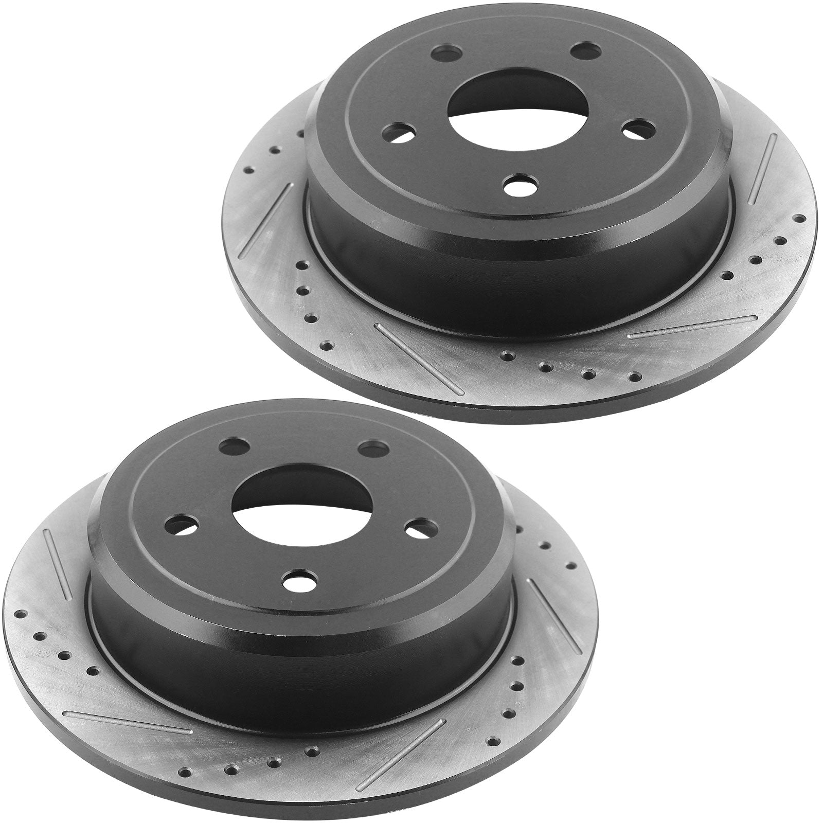 MotorbyMotor Rear Brake Rotors 301mm Drilled & Slotted Brake Rotor & Brake Pad kit Including CLEANER DOT4 FLUID for Ford Explorer 02-05 (Not Fit Explorer Sport or Sport Trac),Mercury Mountaineer 02-06 MotorbyMotor