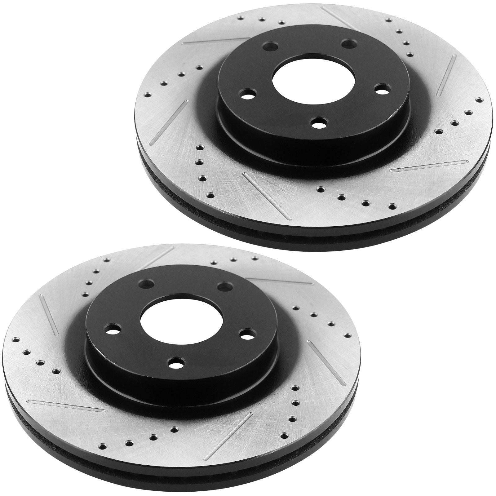 MotorbyMotor Front Brake Rotors 302mm Drilled & Slotted Design Brake Rotor & Brake Pad kit Fits for Dodge Nitro 2007-2011, Jeep Liberty 2008-2012-(Standard Brake Option (302mm Rotor Size) MotorbyMotor