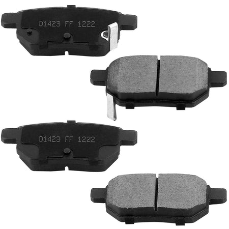 Rear Ceramic Brake Pads w/Hardware Kits Fits for Toyota Corolla Matrix Prius Plug-In Yaris, Pontiac Vibe, Scion TC IM XB-Low Dust Brake Pad-4 Pack MotorbyMotor