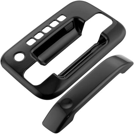 4PCS Exterior Door Handle Fits for 2004 2005 2006 2007 2008 2009 2010 2011 2012 2013 2014 Ford F150 Outer Outside Car Door Handle (Gloss Black) MotorbyMotor