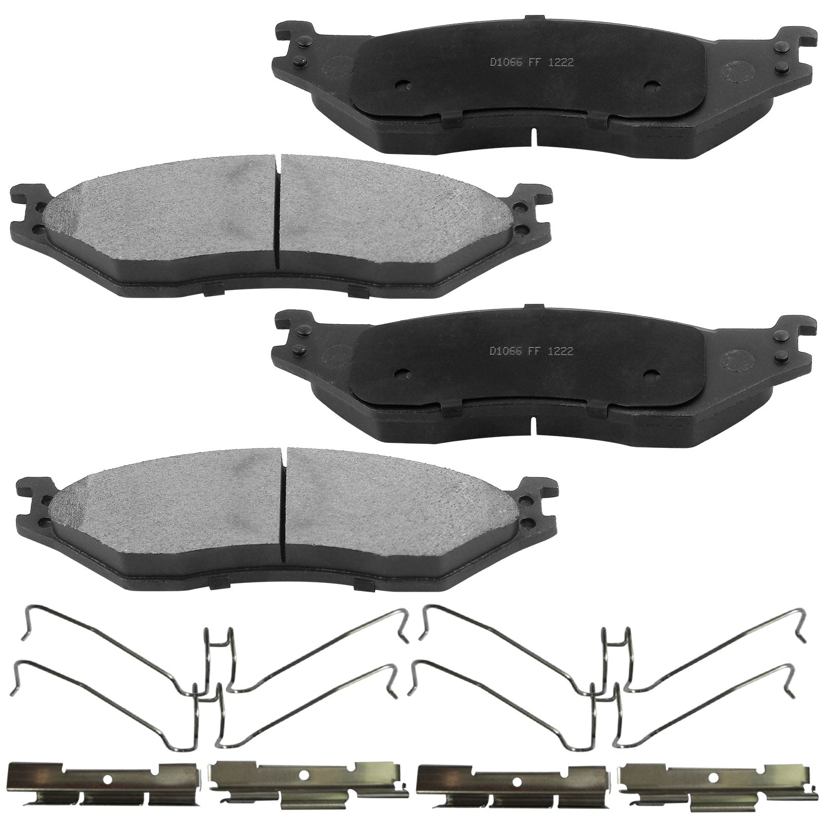 Front & Rear Ceramic Brake Pads w/Hardware Kits Fits for Ford F-450 F-550 Super Duty (All Models)-Ceramic Low Dust Brake Pad-4 Pack MotorbyMotor
