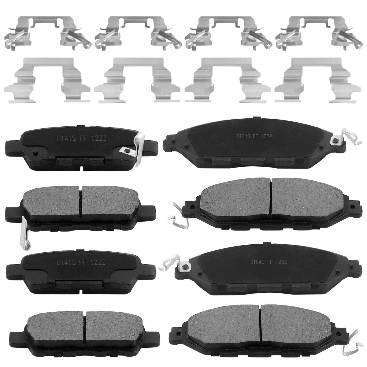 8 PCS Front & Rear Ceramic Brake Pads w/Hardware Kits Fits for 2013 Infiniti JX35, 14-17 Infiniti QX60, 13-17 Nissan Pathfinder, 15-18 Nissan Murano Low Dust Brake Pad (All Models) MotorbyMotor