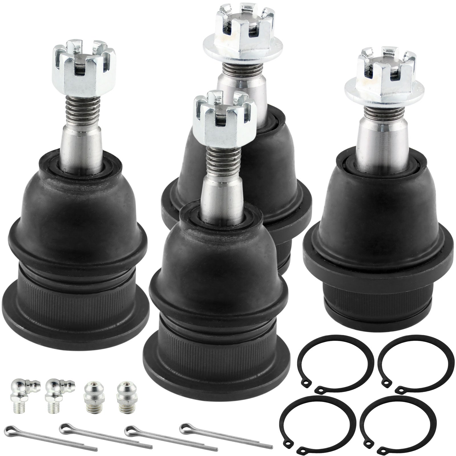 8 Pcs Front Inner and Outer Tie Rod End Link + Front Upper and Lower Ball Joint Kit Fits for Chevrolet Silverado Suburban Avalanche 1500 Tahoe, GMC Sierra 1500 Yukon And XL, Cadillac Escalade ESC EXT MotorbyMotor