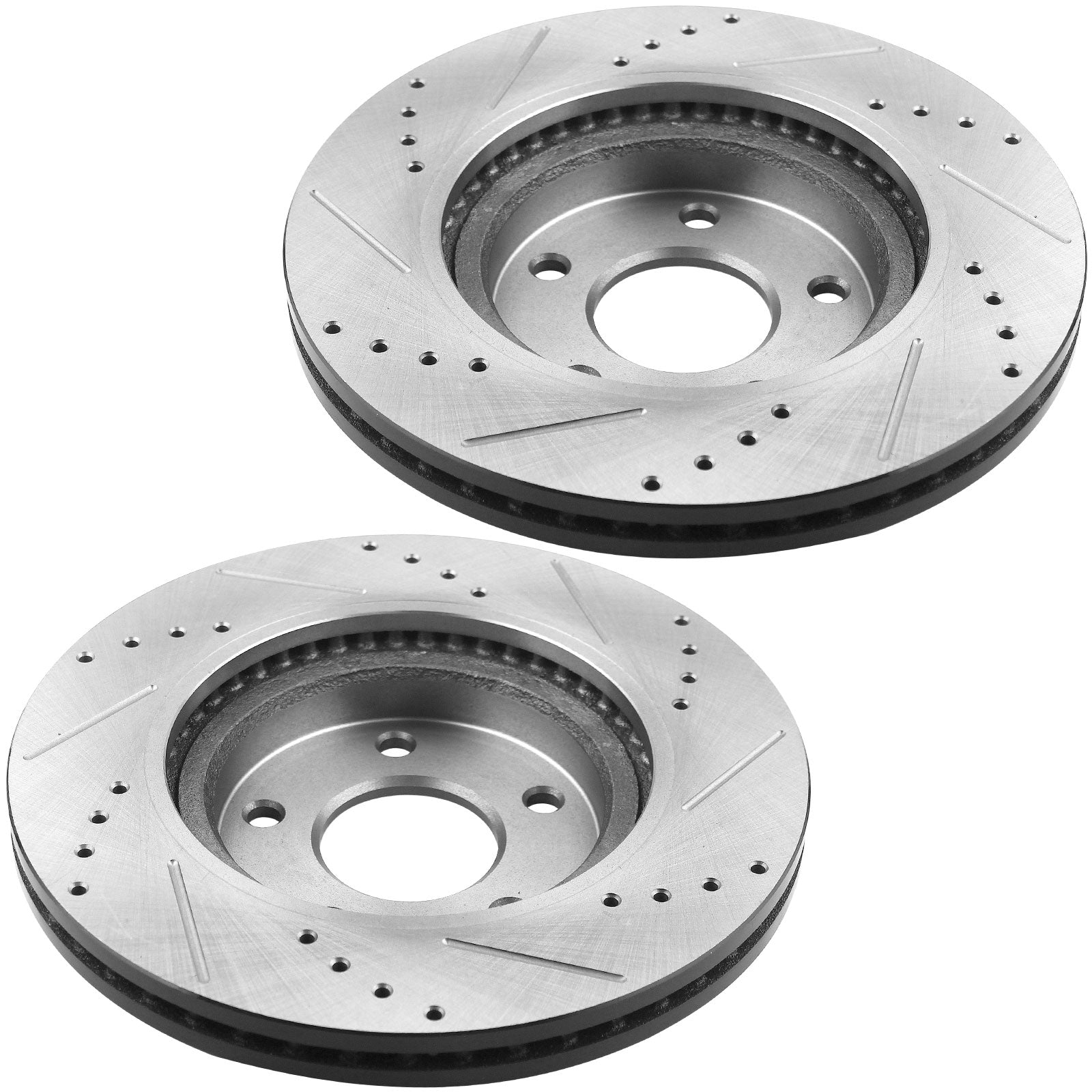 MotorbyMotor Front Brake Rotors 302mm Drilled & Slotted Design Brake Rotor & Brake Pad kit Fits for Dodge Nitro 2007-2011, Jeep Liberty 2008-2012-(Standard Brake Option (302mm Rotor Size) MotorbyMotor