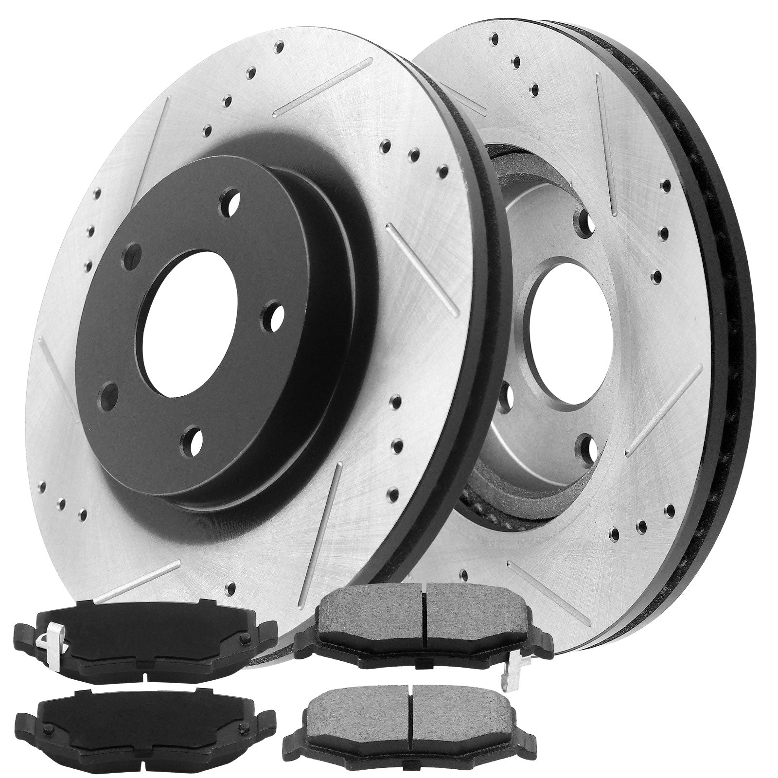 MotorbyMotor Front Brake Rotors 276mm Drilled & Slotted Brake Rotor & Brake Pad kit Fits for Chevrolet Cruze, Chevrolet Cruze Limited, Chevrolet Sonic MotorbyMotor