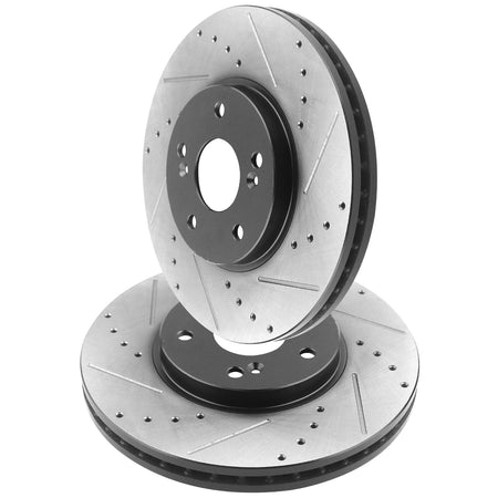 MotorbyMotor Front Brake Rotors 300mm Drilled & Slotted Brake Rotor Fits for Acura CL MDX TL TSX, Honda Accord Odyssey Pilot MotorbyMotor
