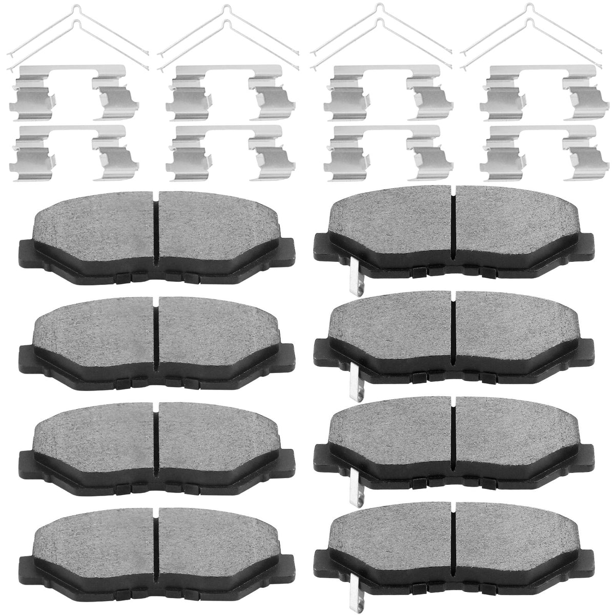 8 PCS Front & Rear Ceramic Brake Pads w/Hardware Kits Fits for Honda Pilot 2003-2008 Low Dust Brake Pad (All Models) MotorbyMotor