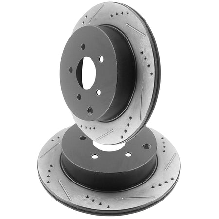 MotorbyMotor Rear Brake Rotors 307.6mm Drilled & Slotted Brake Rotor Fits for Infiniti FX35 JX35 FX37 FX45 M35h M37 M56 Q50 Q60 Q70, Nissan Murano Pathfinder Quest MotorbyMotor