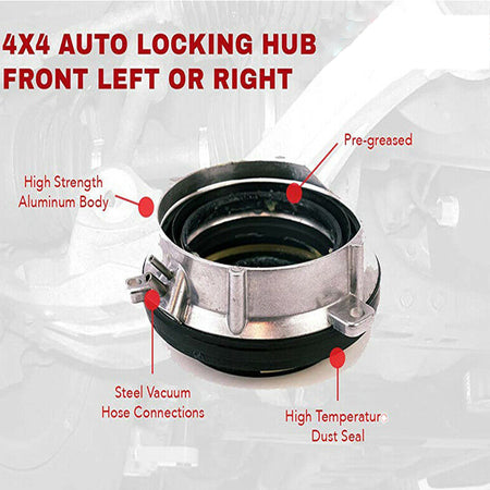 MotorbyMotor (4WD) Front Auto Locking Hub Axle Actuator Replacement - Ford (F150, Expedition), Lincoln (Navigitor, Mark LT) Locking Hubs Assembly MotorbyMotor