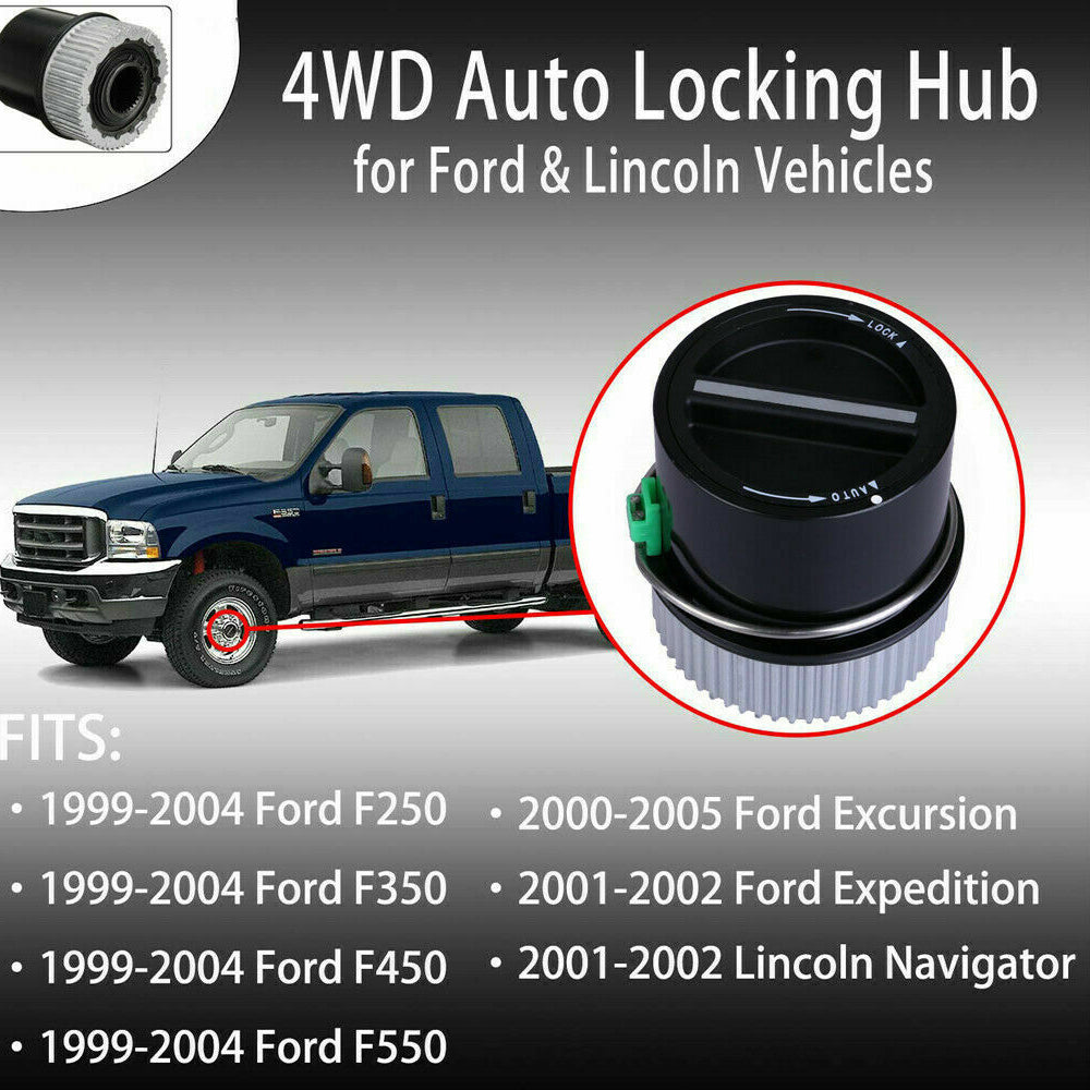 MotorbyMotor 4WD Front Auto Locking Hub, Ford (1999-2004 Ford F250 F350 F450 F550 Super Duty, 2000-2005 Excursion, Expedition), Lincoln Navigator 4x4 MotorbyMotor