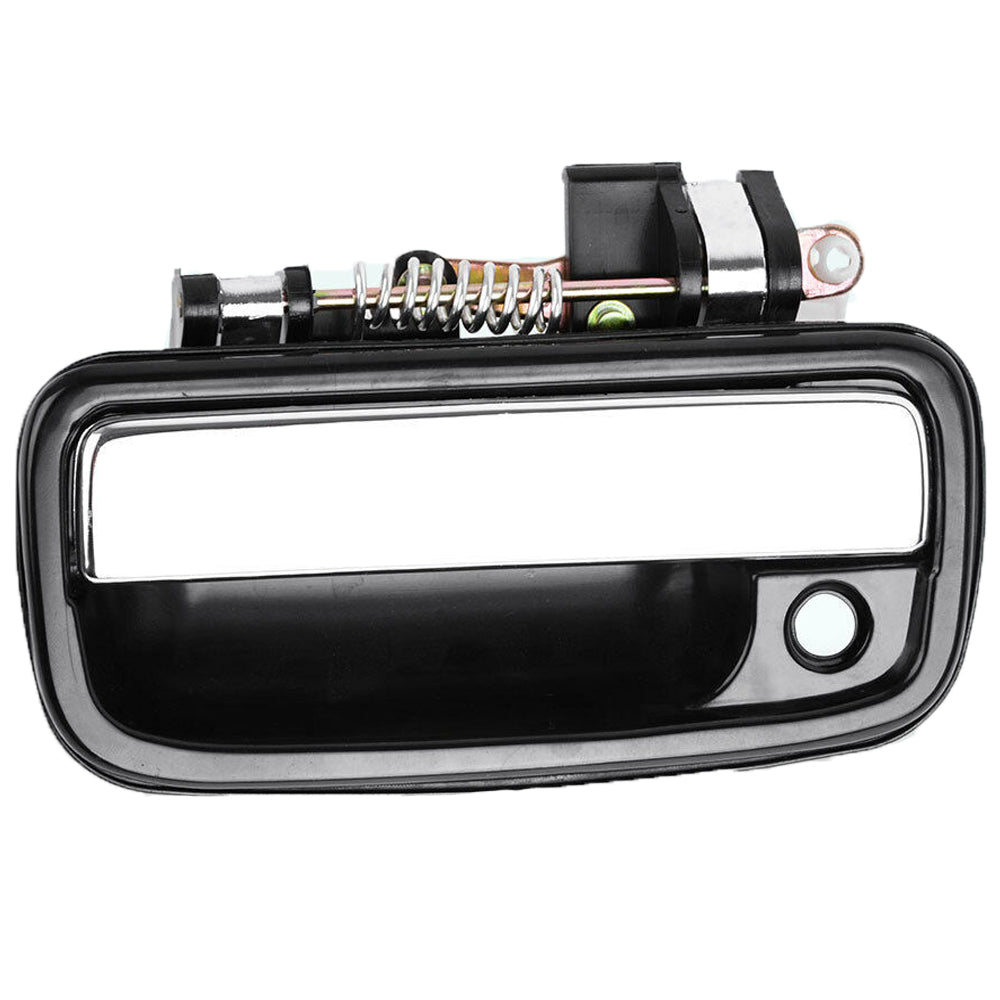 Front Left Exterior Door Handle Fits for Toyota Tacoma Driver Side Outer Door Handles Replace 69220-35020 (Black Plastic + Chrome) MotorbyMotor