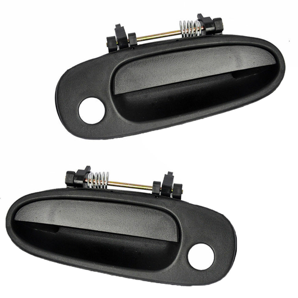 4pcs Front/Rear Left and Right Exterior Door Handle Fits for Geo Prizm,Toyota Corolla Driver and Passenger Side Outer Door Handles (Plastic Black) MotorbyMotor