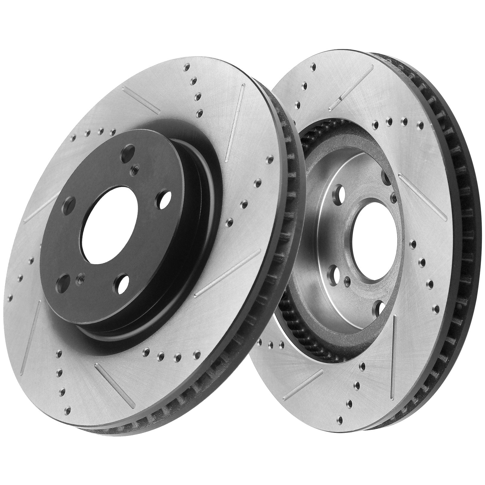Front Drilled & Slotted Disc Brake Rotors + Ceramic Pads Fits for Lexus ES300 IS250, Toyota Avalon Camry Sienna Solara-5-Lug Wheel Holes MotorbyMotor