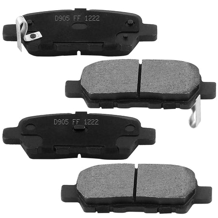 8 PCS Front & Rear Ceramic Brake Pads w/Hardware Kits Fits for Nissan Altima 2007-2012 Low Dust Brake Pad (All Models) MotorbyMotor