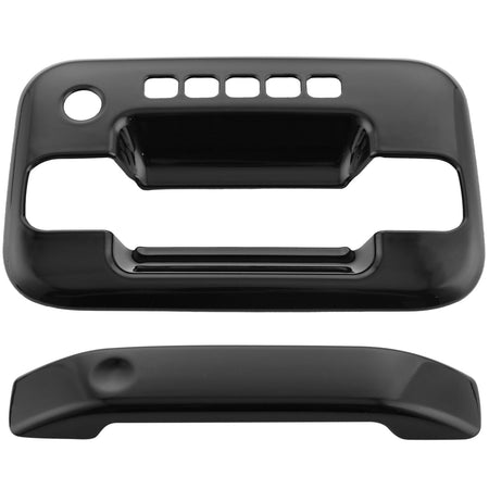 4PCS Exterior Door Handle Fits for 2004 2005 2006 2007 2008 2009 2010 2011 2012 2013 2014 Ford F150 Outer Outside Car Door Handle (Gloss Black) MotorbyMotor
