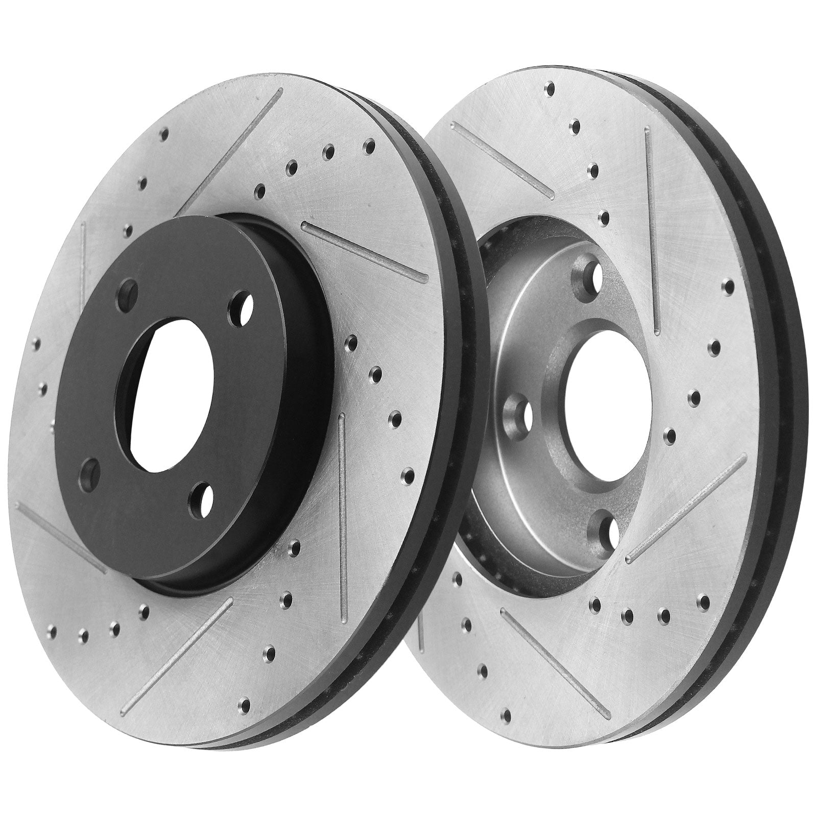 MotorbyMotor Front Brake Rotors 278mm Drilled & Slotted Design Brake Rotor & Brake Pad kit Fits for Ford Focus 2005-2007 MotorbyMotor