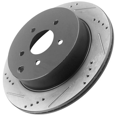 MotorbyMotor Rear Brake Rotors 307.6mm Drilled & Slotted Brake Rotor Fits for Infiniti FX35 JX35 FX37 FX45 M35h M37 M56 Q50 Q60 Q70, Nissan Murano Pathfinder Quest MotorbyMotor