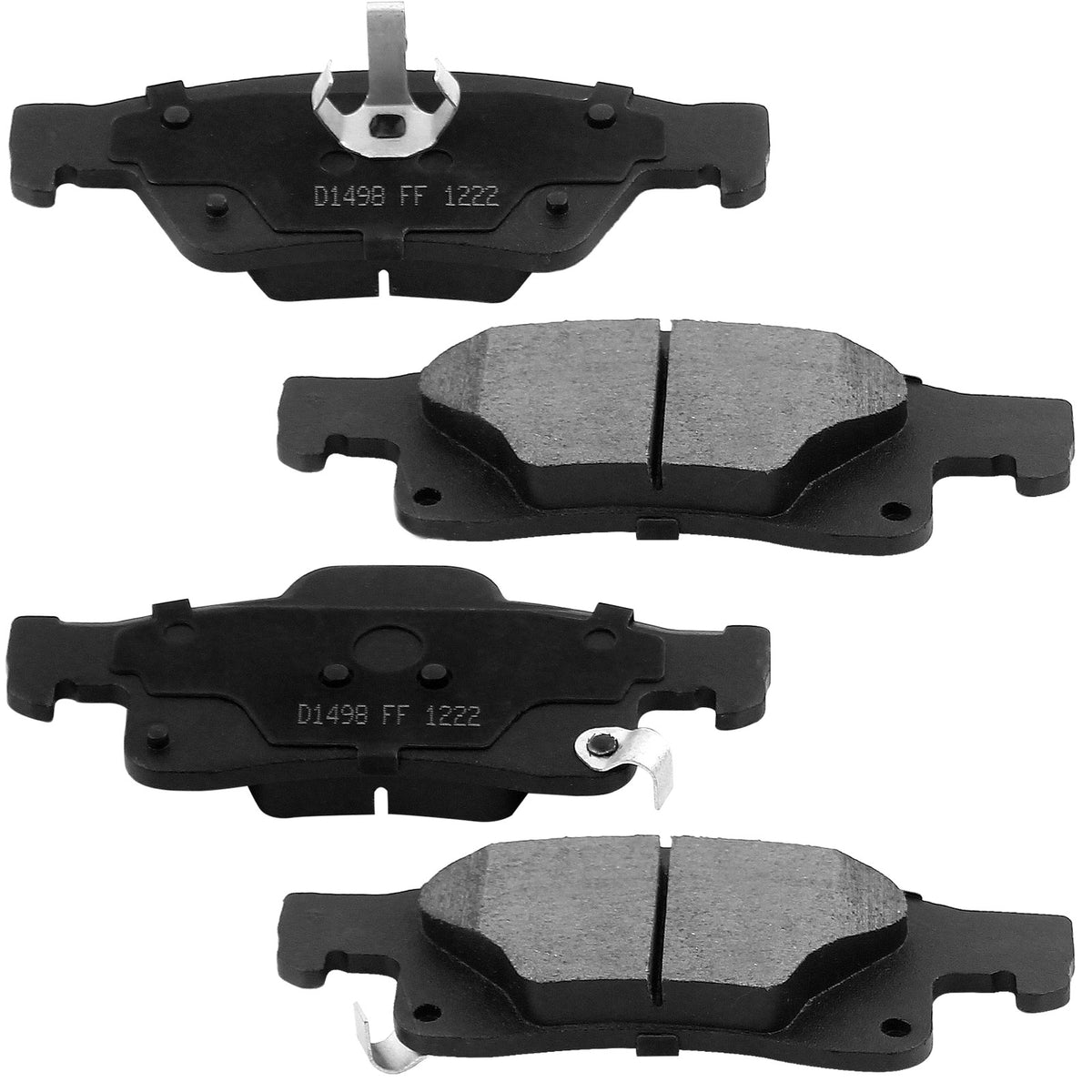 8 PCS Front & Rear Ceramic Brake Pads w/Hardware Kits Fits for Dodge Durango, Jeep Grand Cherokee Low Dust Brake Pad MotorbyMotor