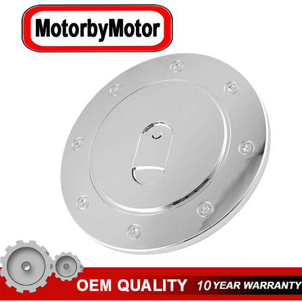 Chrome Fuel Tank Cap Fits for Toyota Tundra 2007 2008 2009 2010 2011 2012 2013 2014 2015 2016 2017 2018 2019- Triple Gas Door Cover MotorbyMotor