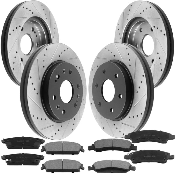 Ford Escape, Mazda Tribute, Mercury Mariner MotorbyMotor 518515 Front Wheel Bearing and Hub Assembly 5 Lugs +302.8mm Front Brake Rotors & Pads Including CLEANER DOT4 FLUID MotorbyMotor