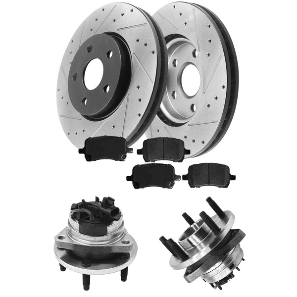 MotorbyMotor D804 D627 Front Rear Ceramic Brake Pads w/Hardware Kits Fits for 1999 - 2004 Ford Mustang Low Dust Brake Pad MotorbyMotor