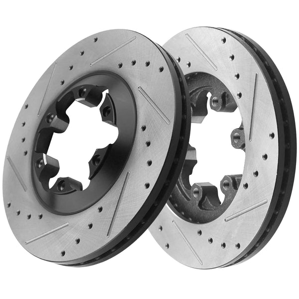 MotorbyMotor Front Brake Rotors  Lexus ES300, Toyota Avalon Camry Sienna Solara 296mm Drilled & Slotted Design E-Coating Brake Rotor MotorbyMotor