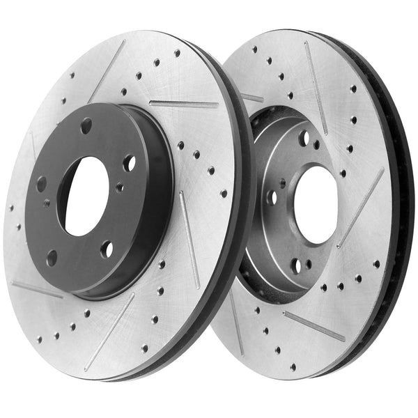 MotorbyMotor Rear Brake Rotors 302mm Drilled & Slotted Design Brake Rotor & Brake Pad kit Fits for Ford Fusion (Exluding Energi Models), Lincoln MKZ (Hybrid Only) MotorbyMotor