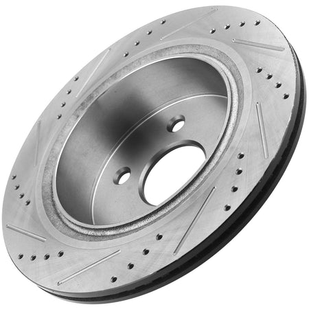 MotorbyMotor Rear Brake Rotors 352mm Drilled & Slotted Brake Rotor Fits for Chrysler Aspen, Dodge Durango Ram 1500 Pickup, Ram 1500 MotorbyMotor