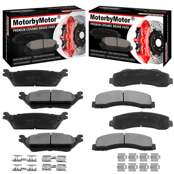 MotorbyMotor Front Brake Rotors 294.8mm Drilled & Slotted Brake Rotor & Brake Pad kit Fits for Chevrolet K1500 K2500 Pickup K1500 Suburban Tahoe, GMC K1500 2500 Pickup MotorbyMotor