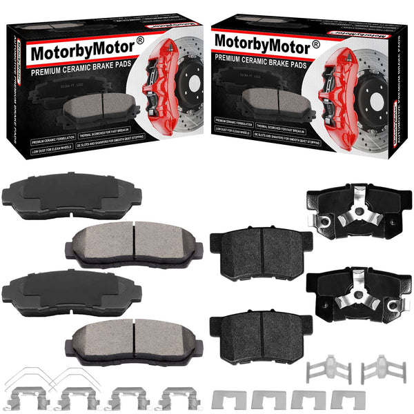 Motorbymotor Front Brake Rotors 296mm Drilled & Slotted Design Brake Rotor & Brake Pad kit Including CLEANER DOT4 FLUID Fits for 2012 - 2015 Honda Crosstour, 2012 - 2015 Honda CR-V (AWD)-31455 MotorbyMotor