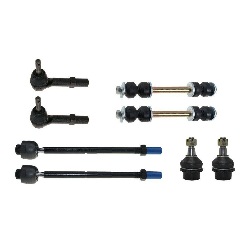 MotorbyMotor 10Pc Front Upper Suspension Control Arm Ball Joint Sway Bar Fit 2007-2014 Cadillac Chevrolet GMC Control Arms Ball Joints Inner Outer Tie Rod Ends Links with Steel Lower Control Arms MotorbyMotor