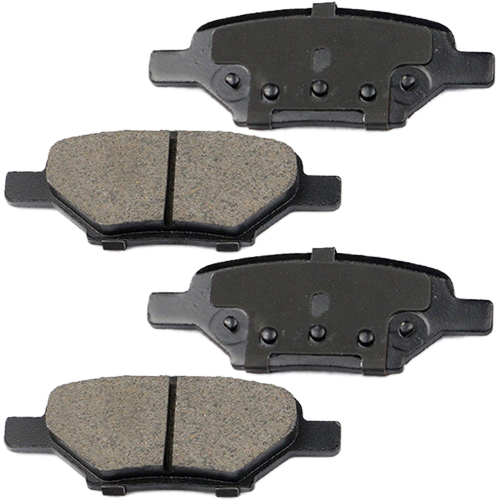 Rear Ceramic Brake Pads w/Hardware Kits Fits for Chevolet Cobalt HHR Malibu, Pontiac G5 G6, Saturn Aura Ion-Ceramic Low Dust Brake Pad-4 Pack MotorbyMotor