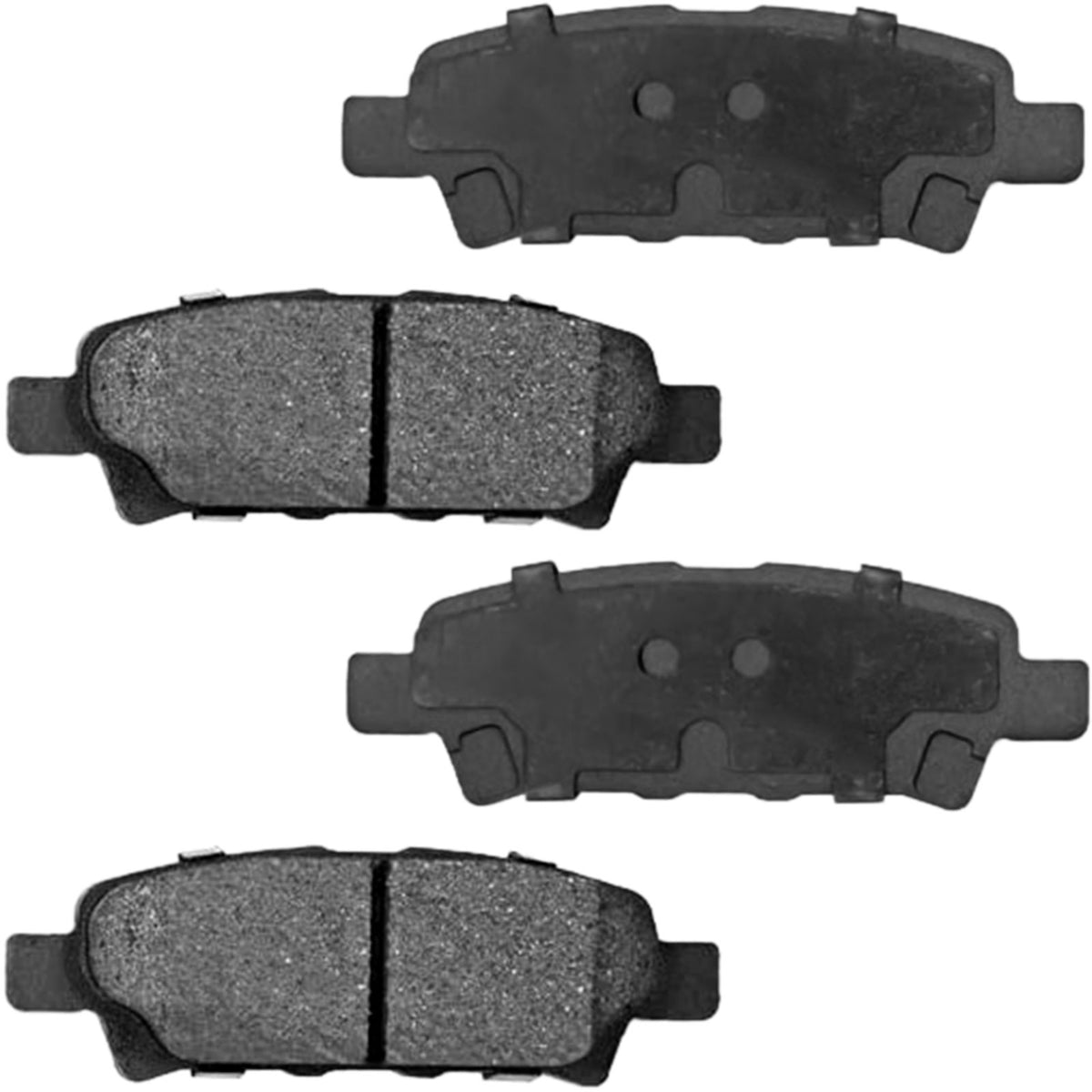 Rear Ceramic Brake Pads w/Hardware Kits Fits Chrysler 200 Sebring, Dodge Avenger Caliber, Jeep Compass Patriot, Mitsubishi Lancer-Ceramic Low Dust Brake Pad-4 Pack MotorbyMotor