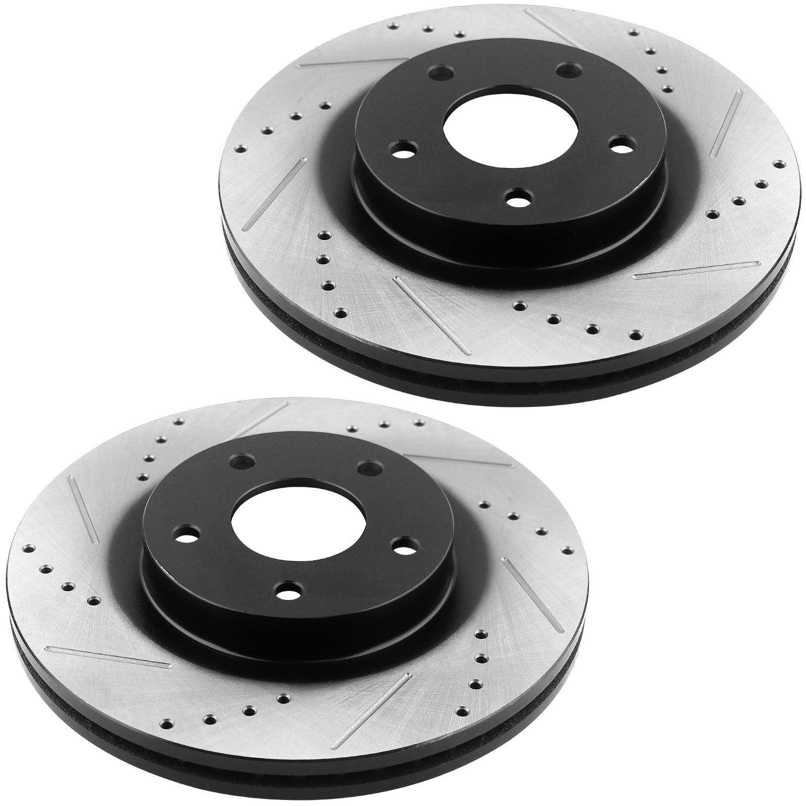 MotorbyMotor Rear Brake Rotors 296mm Drilled & Slotted Design Brake Rotor & Brake Pad kit Including CLEANER DOT4 FLUID Fits for Infiniti I35, Nissan Maxima Altima MotorbyMotor