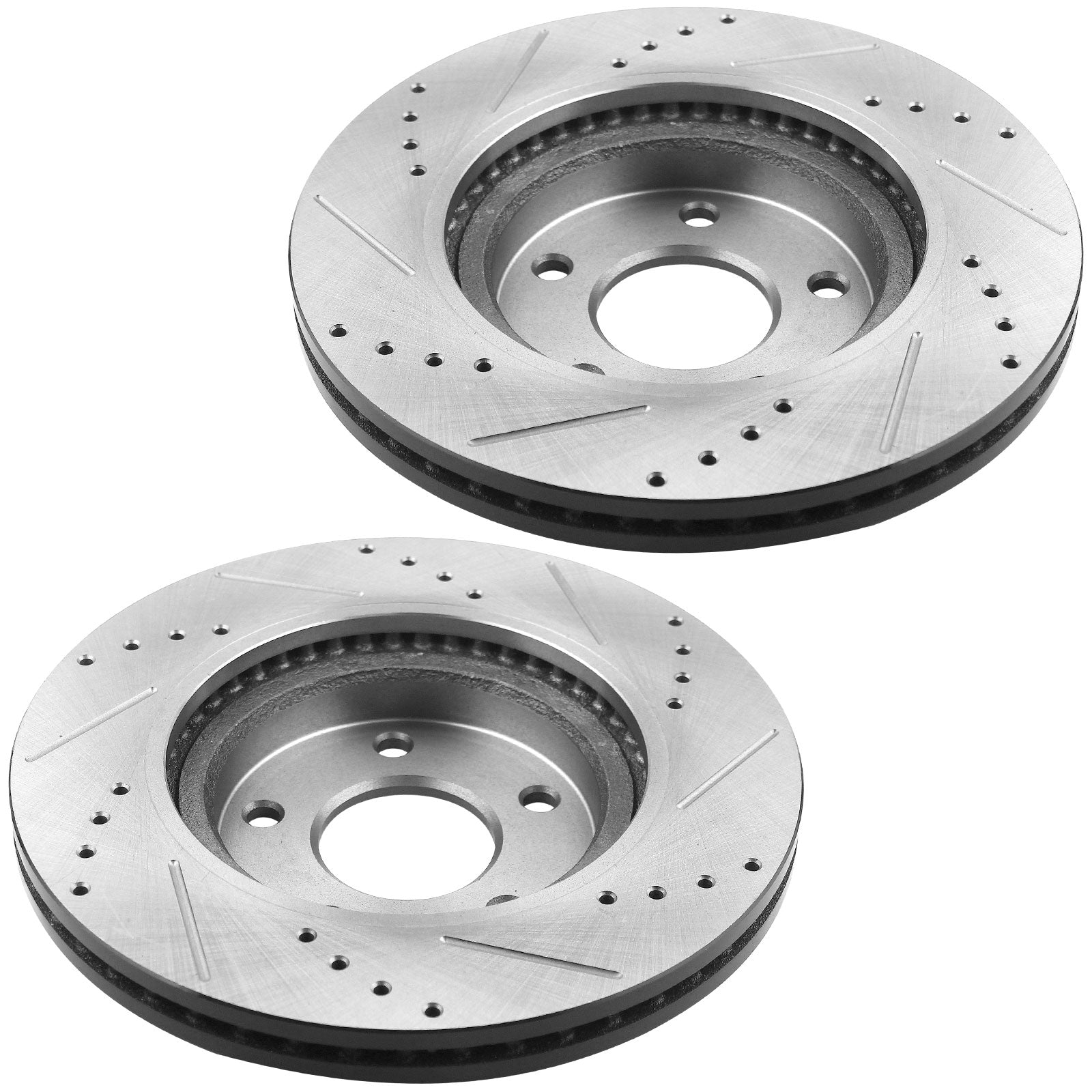MotorbyMotor Rear Brake Rotors 296mm Drilled & Slotted Design Brake Rotor & Brake Pad kit Including CLEANER DOT4 FLUID Fits for Infiniti I35, Nissan Maxima Altima MotorbyMotor