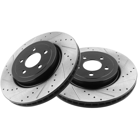 MotorbyMotor Front Brake Rotors 345mm Drilled & Slotted Design Brake Rotor Fits for Chrysler 300, Dodge Challenger Charger Magnum MotorbyMotor