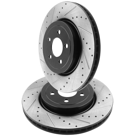MotorbyMotor Front Brake Rotors 345mm Drilled & Slotted Design Brake Rotor Fits for Chrysler 300, Dodge Challenger Charger Magnum MotorbyMotor
