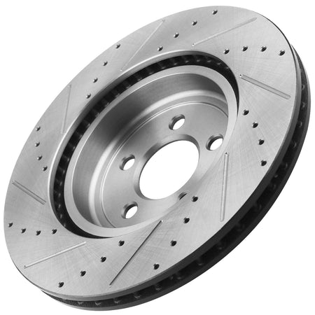 MotorbyMotor Front Brake Rotors 345mm Drilled & Slotted Design Brake Rotor Fits for Chrysler 300, Dodge Challenger Charger Magnum MotorbyMotor