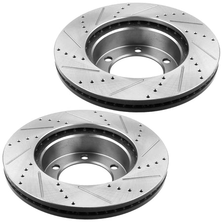 MotorbyMotor Front Brake Rotors 330mm Drilled & Slotted Design Brake Rotor Fits for 2005-2008 Ford F-150, 2006-2008 Lincoln Mark LT (4WD, 6 Lug Wheels) MotorbyMotor