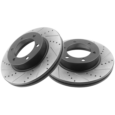 MotorbyMotor Front Brake Rotors 330mm Drilled & Slotted Design Brake Rotor Fits for 2005-2008 Ford F-150, 2006-2008 Lincoln Mark LT (4WD, 6 Lug Wheels) MotorbyMotor