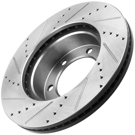MotorbyMotor Front Brake Rotors 330mm Drilled & Slotted Design Brake Rotor Fits for 2005-2008 Ford F-150, 2006-2008 Lincoln Mark LT (4WD, 6 Lug Wheels) MotorbyMotor