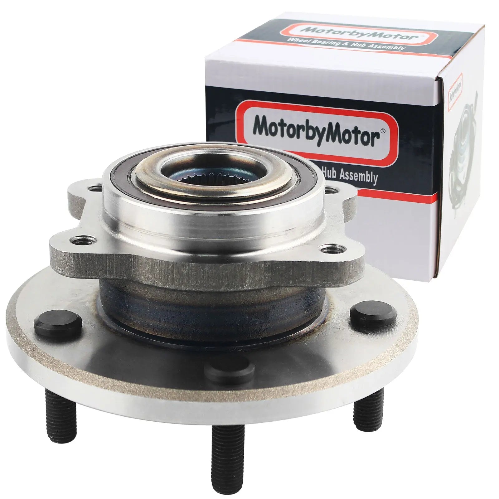 MotorbyMotor 513286 Front Wheel Bearing and Hub Assembly with 5 Lugs fits for Dodge Journey Low-Runout OE Directly Replacement Hub Bearing w/ABS MotorbyMotor