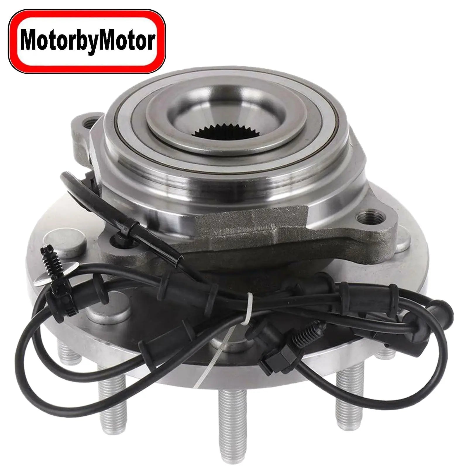 MotorbyMotor (4WD Only) Front Wheel Hub & Bearing Assembly Replacement for 2012 2013 Doge Ram 2500, 2012 2013 Ram 3500 Wheel Bearing Hub [w/ABS, 8 Lugs]-515148 MotorbyMotor