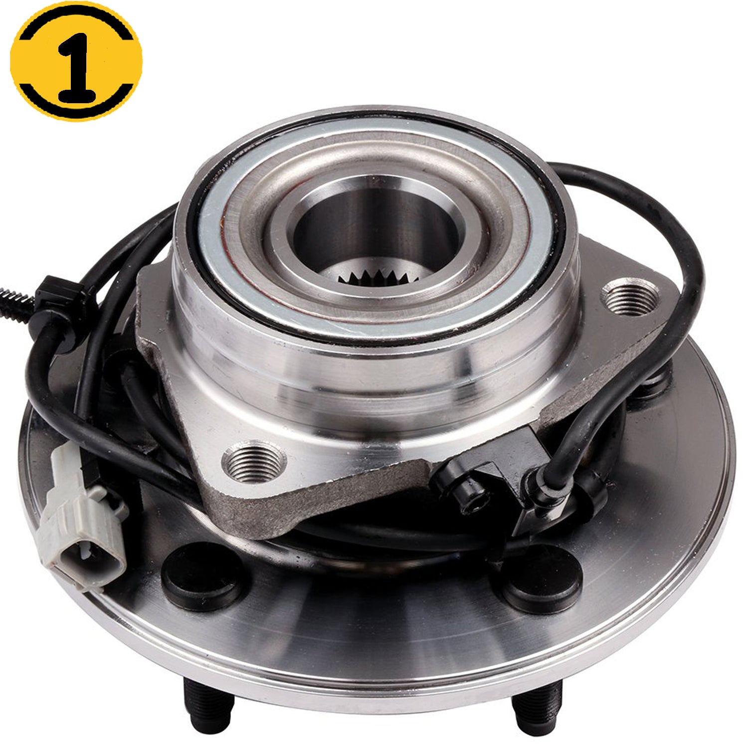 MotorbyMotor 515039 Front Wheel Bearing and Hub Assembly 4WD with 5 Lugs Fits for 2000 2001 Dodge Ram 1500 Pickup Low-Runout OE Directly Replacement Hub Bearing (4x4, w/ABS) MotorbyMotor