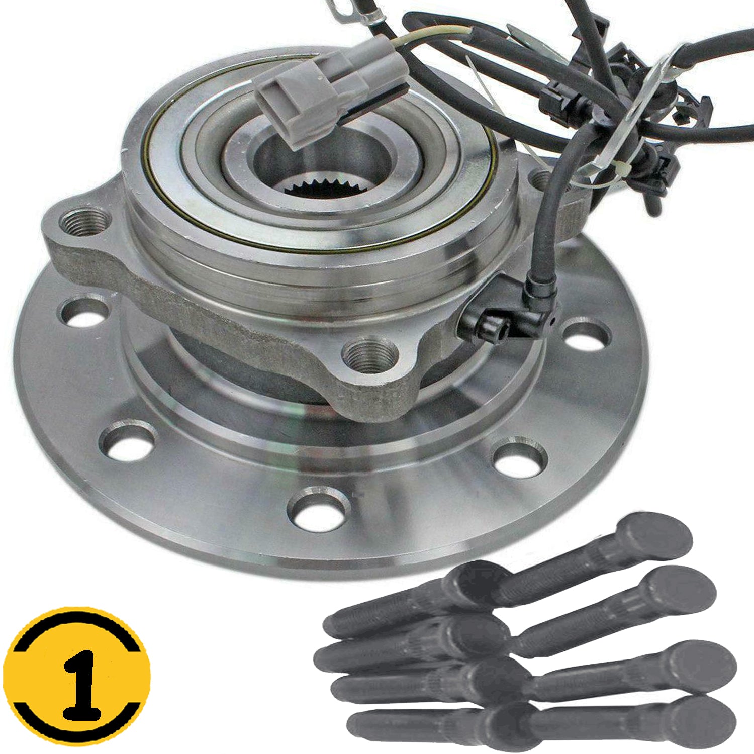 MotorbyMotor 4WD 515069 Front Right Wheel Bearing and Hub Assembly (w/4-Wheel ABS, DRW) with 8 Lugs, 1998 1999 Dodge Ram 3500 -Dual Rear Wheels ONLY-Passenger Side MotorbyMotor